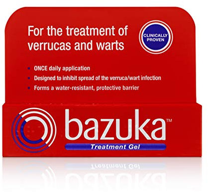 Bazuka Treatment Gel For Effective, Pain-Free Treatment and Removal of Verrucas and Warts. With Emery Board, 6g