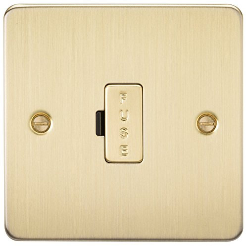 Knightsbridge FP6000BB Brushed Brass FPAV6000BB Flat Plate 13A Fused Spur Unit, 230 V