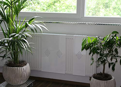 Heizkörperverkleidung 60 x 20 cm Design: Raute, weiß (SET= 3 Stück) Marke: Szagato (Heizkörper-abdeckung für Heizkörper/Heizung Heizungs-verkleidung Heizkörper-verkleidung Heizungs-abdeckung)