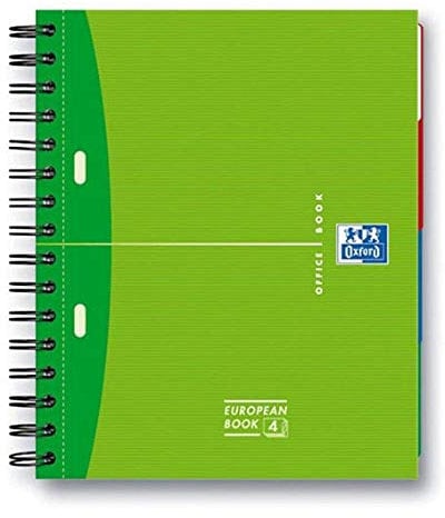Hamelin Papierbrands 353002500 European Book Oxford Office, extra stabiler Deckel, 5mm kariert, A5+, 200 Blatt, farbig sortiert