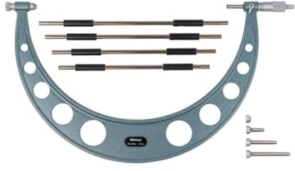 Mitutoyo 104-144A Sonder-Bügelmessschraube, 500-600 mm | 0,01 mm Ablesung, auswechselbare Ambosse, Hartmetall, Etui