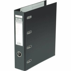 Elba 10 x Doppelordner rado plast 75mm PVC/PVC schwarz