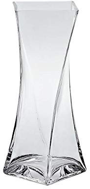 Glasvase Twister Famous 40cm gedrehte Blumenvase Deko Gefäß Klarglas Geschenk