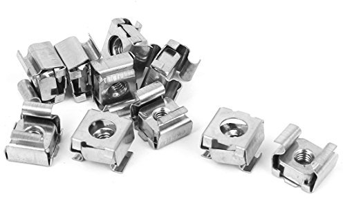 sourcing map M4 x 0.7 mm Abstand 304 Edelstahl Käfig schwimmende Muttern 10 PCS für Serverschrank. de