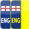 2 x England ENG Badge Car Number Plate Self-Adhesive Vinyl Stickers UK Legal St. George's Flag Decals, Brexit Alternative Badge