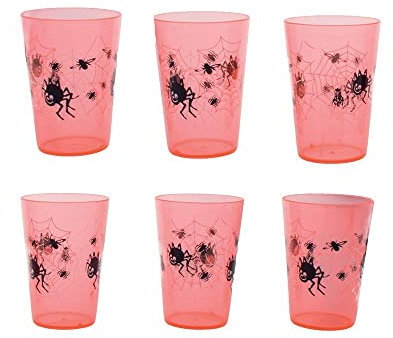 Lot 6 gobelets araignées Halloween - Taille Unique