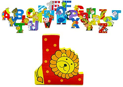Wooden Letters by Orange Tree Toys, Letter L for Lion - Alphabet Animals Letters for Personalised Baby Name, Toy Box, Door, Wall Decorations - Safari Nursery Decor, Boys Girls Bedroom Accessories