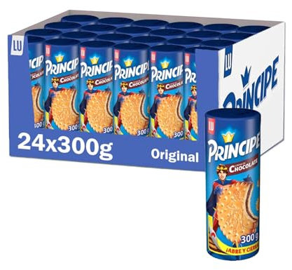 Príncipe Original, Galletas Sándwich Rellenas de Crema de Chocolate con Leche, Pack 24 x 300 g