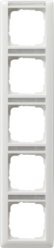 Gira 111503 Abdeckrahmen 5-fach beschriftbar, senkrecht, Reinweiß glänzend