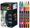 Posca Uniball Uni 15-teiliges Pinselspitzen-Marker-Set sortiert auf Pigmenttinte auf Wasserbasis, feine Kegelspitze