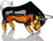 Casablanca Deko Tierfigur Stier - Sternzeichen - aus Glas - Farbe: schwarz braun - Breite 21 cm Höhe 12 cm