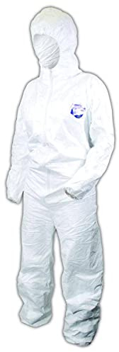 Dupont Tyvek Einweg Overall mit Kapuze, elastische Stulpe, weiß, mittel (25 Stück), L, weiß, 25