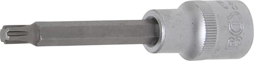 BGS 4162 | Bit-Einsatz | Länge 100 mm | Keil-Profil (für RIBE) M7 | Antrieb Innenvierkant 12,5 mm (1/2) | Chrom-Vanadium-Stahl | verchromt, matt | mit Rändelung