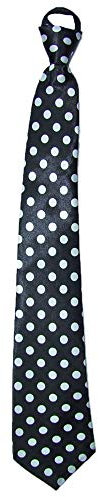 Das Kostümland Fifties Krawatte mit Punkten Schwarz
