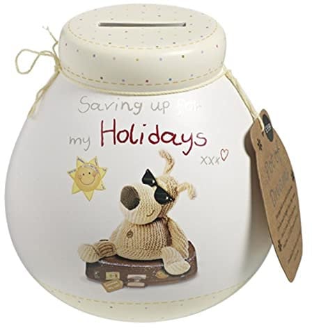 Boofle Store Save & Smash Hand Painted Teddy Handcrafted Ceramic Money Box | Eco Friendly & Recyclable, one Size White Color Piggy Bank |, Pack of One