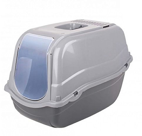 Dogi Click and Secure Pet Cat Litter Tray Toilet Box, Grey