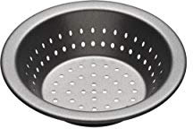 MasterClass Crusty Bake Plato perforado para tartas de 10 cm sin PTFE, PFOA ni BPA , Lata individual redonda de 4 pulgadas, Acero al carbono robusto de 1 mm , Negro