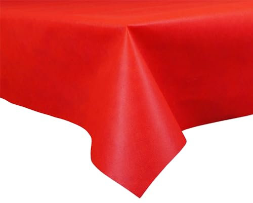 Sensalux Buffet-Tischdecke, Vlies, 1,5m x 3m, Standard 100 by Oeko-TEX® - Klasse I, abwischbar, Lotuseffekt, Rot