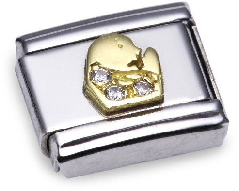 Nomination Comp. Classic STERNZ. Edelstahl, 18K-Gold und Cubic Zirc. (Jungfrau) 030302