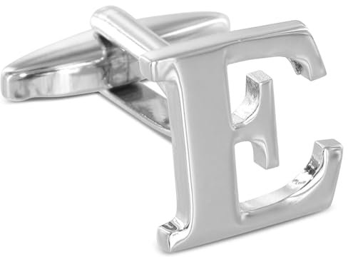 TEROON Manschettenknopf Buchstabe Initiale 'E' [EIN Knopf - KEIN Paar]