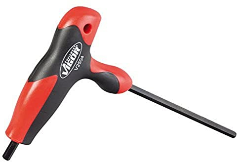 VIGOR Schraubendreher, T-Griff, V2507, Innensechskant Profil, SW 3 mm | Abtrieb Innensechskant Profil, SW 3 mm, Länge l1 100 mm, Länge l2 160 mm, 36 g, SW 3 mm , Innensechskant Profil