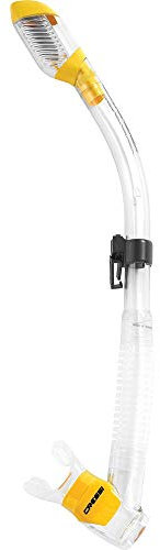 CRESSI Dry Snorkel Clear/Yellow - Unisex Premium Trockenschnorchel für Tauchen/Apnoe/Schnorcheln, Transparent/Gelb, Einheitsgröße