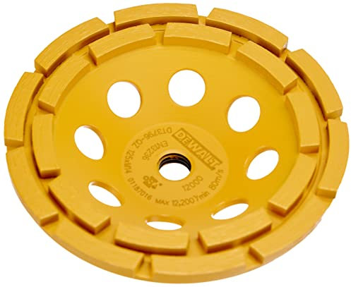 DEWALT Plateau de Surfaçage pour la Pierre 125mm M14 Double - Disque de Ponçage Diamant - Cloche Turbo - Outil de Meulage Rapide - Convient pour une Utilisation Professionnelle, DT3796-QZ