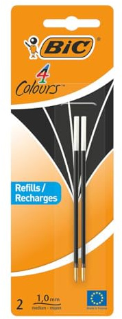 BIC Ballpoint Pen 4 Colours 2 Items black