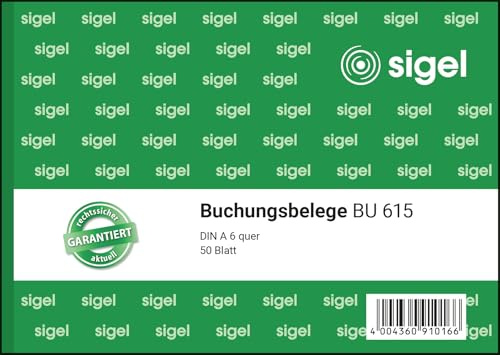 SIGEL BU615 Buchungsbeleg A6 quer, 50 Blatt 1 Stück, aus nachhaltigem Papier