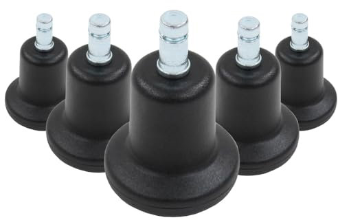 hjh OFFICE 619002 5X Bodengleiter Bürostuhl Stand No. 10 Kunststoff 10mm/50mm Drehstuhl Stuhl Gleiter Standfuß