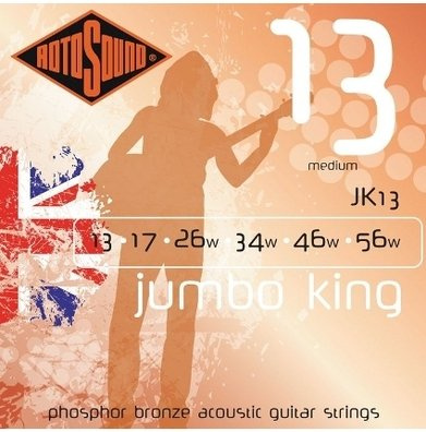 Rotosound Jumbo King acoustic guitar strings medium 13-56 (2 PACKS)
