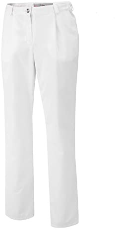BP 1647-400-21-48l Hosen für Frauen, mit Bundfalten und Taschen, 215,00 g/m² Stoffmischung, weiß, 48l