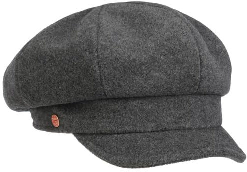 Mayser Damen Ballonmütze Schirmmütze Wide Fit Visor Made in EU Herbst Winter anthrazit S (55-56 cm)