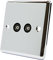 AET CPC2GTVBL Polished Chrome Classical TV Black Insert-2 Gang Aerial Coaxial Female Socket, 240 V