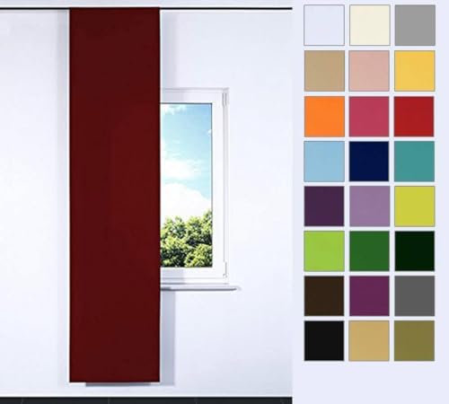 Rollmayer SCHIEBEVORHANG FLACHENVORHANG SCHIEBEPANEL SCHIEBEGARDINE Vorhang RAUMTEILER 60 x 200 cm Kollektion Vivid (Rot 12, Klettband)