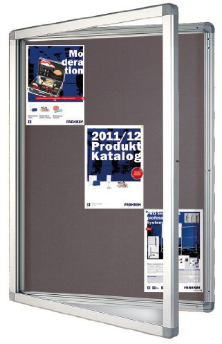 Franken Vitrine Eco pour 15 x A4 avec portes battantes, 109,5 x 91 x 4,5 cm, gris