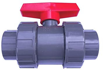 EXCOLO PVC Kugelhahn Ventil Kunststoff Kugelventil 32 mm - 63 mm für PVC Rohre für Wasser Pool Teich (Mit 50 mm PVC Rohr Muffen)