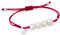 TOUS Pulsera de Cuerda Fucsia y Perlas para Mujer con Motivo Oso en Plata de Primera Ley, 16 cm de Largo, Original y Atrevida, Colección Pearls