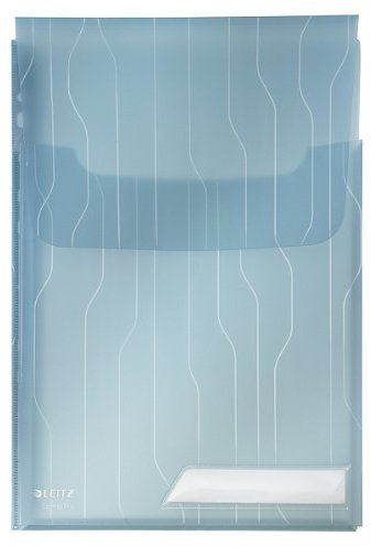 Leitz CombiFile Maxi Sichthüllen-Set, 3 Stück, A4 Format, Ausdehnbar für mehr Kapazität, Blau mit matter Oberfläche, Verschlussklappe zum Schutz des Inhalts, 0,20 mm PP-Folie, 47270035