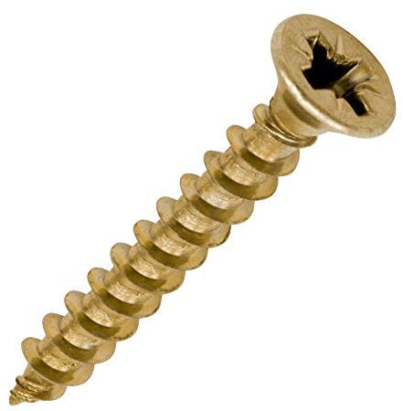 TIMCO Solo Chipboard & Woodscrews - Gold - 4.0 x 30 - Box of 200 - A Single Thread woodscrew mainly Used in Various Types of Timber and Man-Made Boards or into Masonry with The use of Plastic Plug