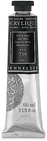 Sennelier – Acrylique cartonné Peinture acrylique 60 ml tube – 759 Noir de Mars