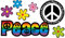 Autoaufkleber, Blumendesign: Love and Peace 03 Rainbow