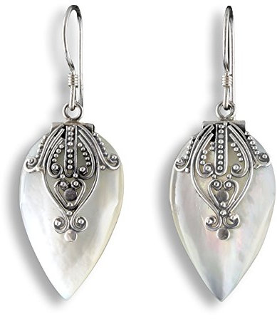 ISLAND PIERCINGS Edle 925er Silber und Perlmutt Damen Ohrringe Hänger Design Handarbeit SER207