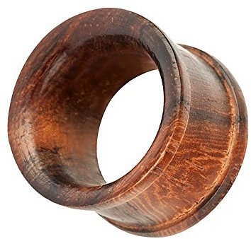 Piercingfaktor Flesh Tunnel Ohr Plug Ear Piercing Organic mit Holz Double Flared Braun 6mm