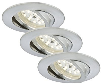 Briloner Leuchten 7232-039 LED Einbauleuchte, dimmbar, Einbaustrahler, LED Strahler, Spots, Deckenstrahler, Deckenspot, Lampen Wohnzimmer, led einbaustrahler 230V, Deckeneinbauleuchten, 5,5 Watt, 470 Lumen, schwenkbar, energiesparend, rund, aluminiumfarbig [Energieklasse A+]