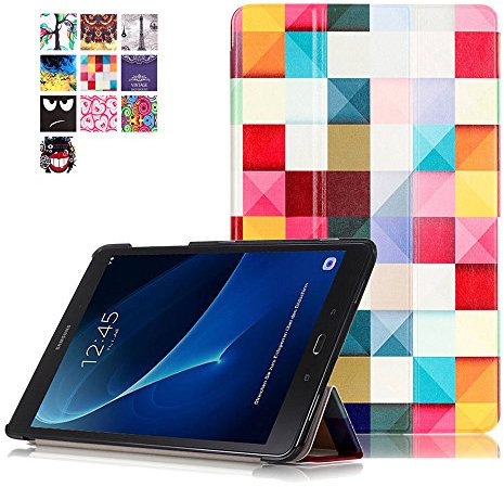 Skytar Galaxy Tab A 10 Pouces étui Case - Housse de Protection Smart Cover Case Coque en Cuir Flip Etui pour Samsung Galaxy Tab A 10.1 Pouces T580N / T585N (2016 Version),Cube coloré