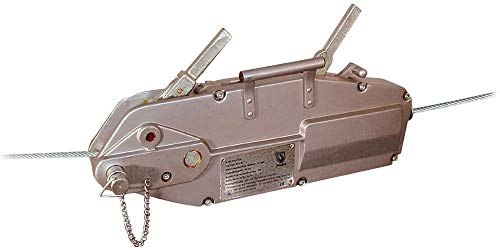 Planeta G10104 ROPEMASTER RM16 Aluminium Seilzuggerät, Tragfähigkeit 1.600 kg mit Hebelrohr 20 m Seil mit Haken (auf Haspel)