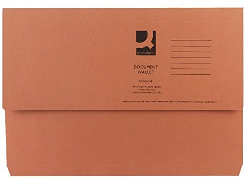 Q-Connect Foolscap Orange Document Wallet [Pack of 50]