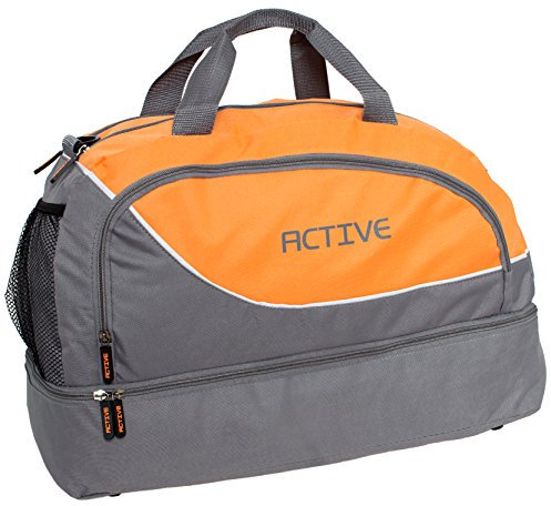 BRUBAKER Bolsa de Deporte Active - Bolsa de Entrenamiento de 30 L con Compartimento Húmedo para Deportes Fitness Natación Viaje - Bolsa de Fitness para Hombres y Mujeres - Gris