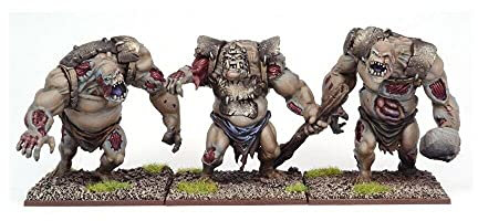 Mantic Kings of War - Undead Zombie Troll Regiment: 3 Metal Miniatures, Poseable, 40mm Bases, Age 16+